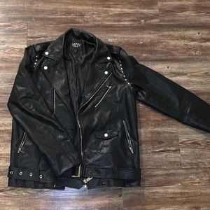 Faux Leather Studded Jacket